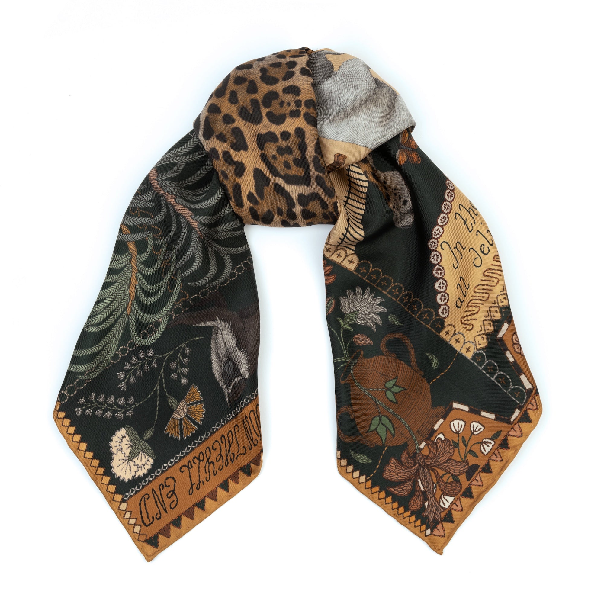 小物 eaphi INDIA PATTERN SATIN SCARF eaphi INDIA PATTERN