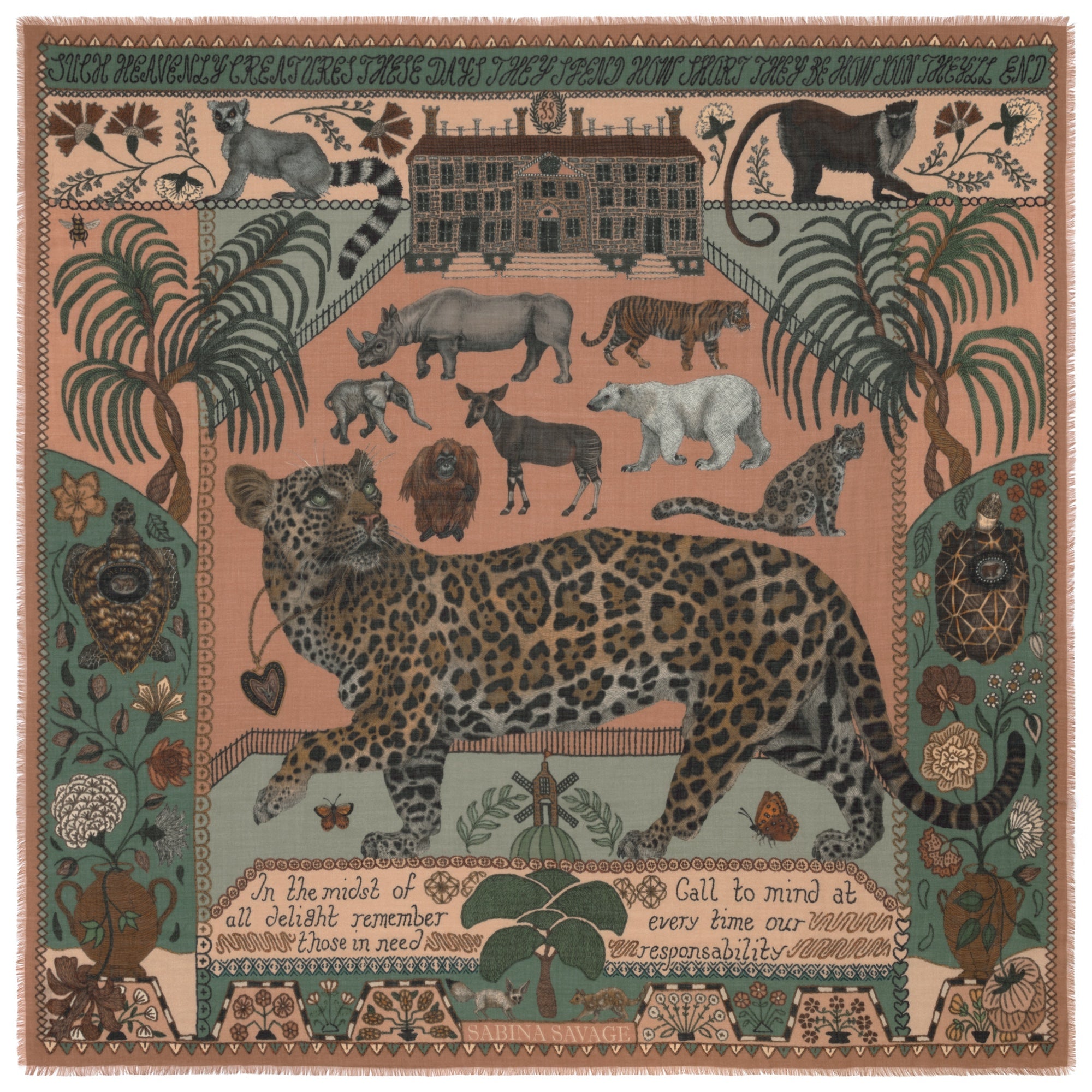 The Jaguar's Paradise Cashmere Shawl 135 – Sabina Savage