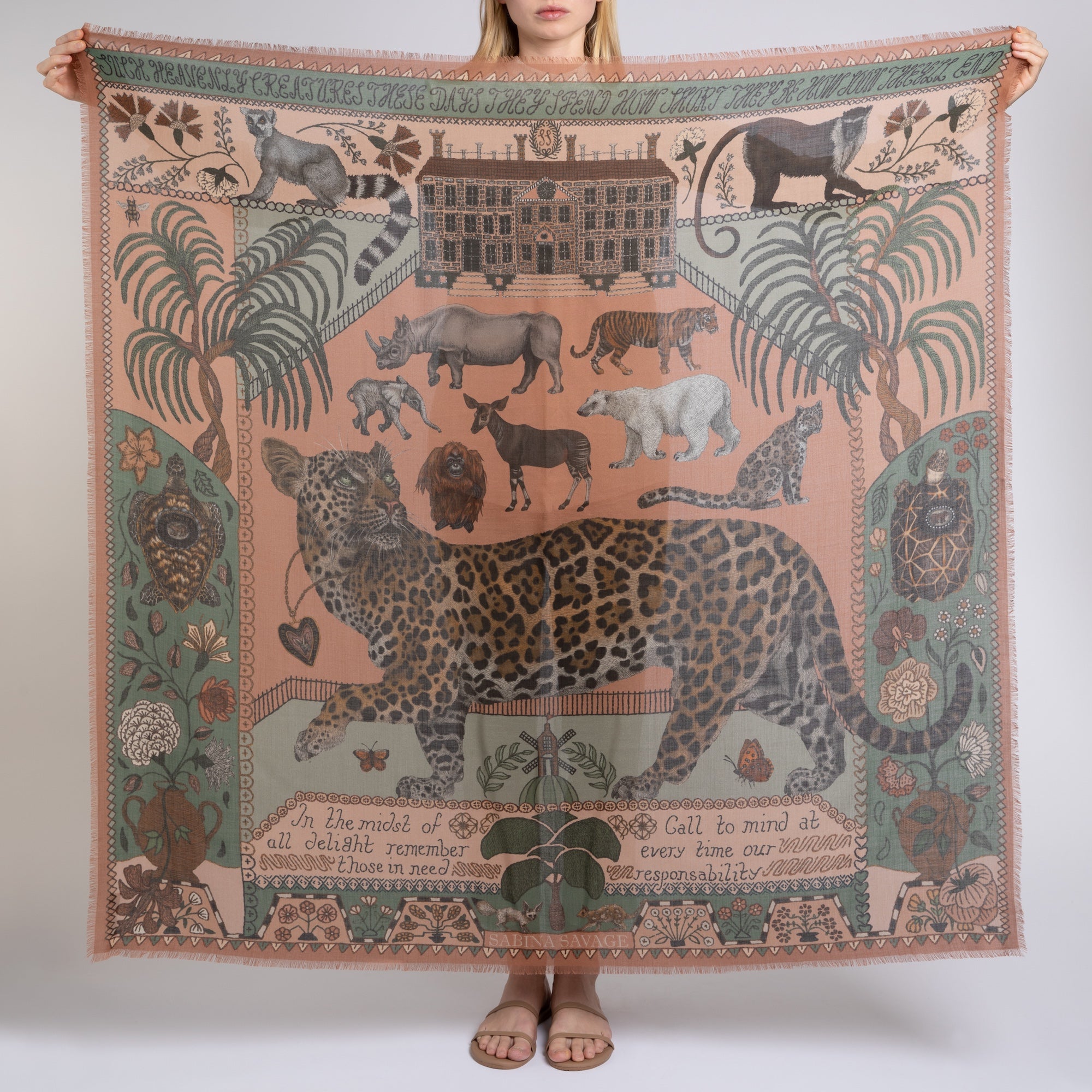 The Jaguar's Paradise Cashmere Shawl 135 – Sabina Savage