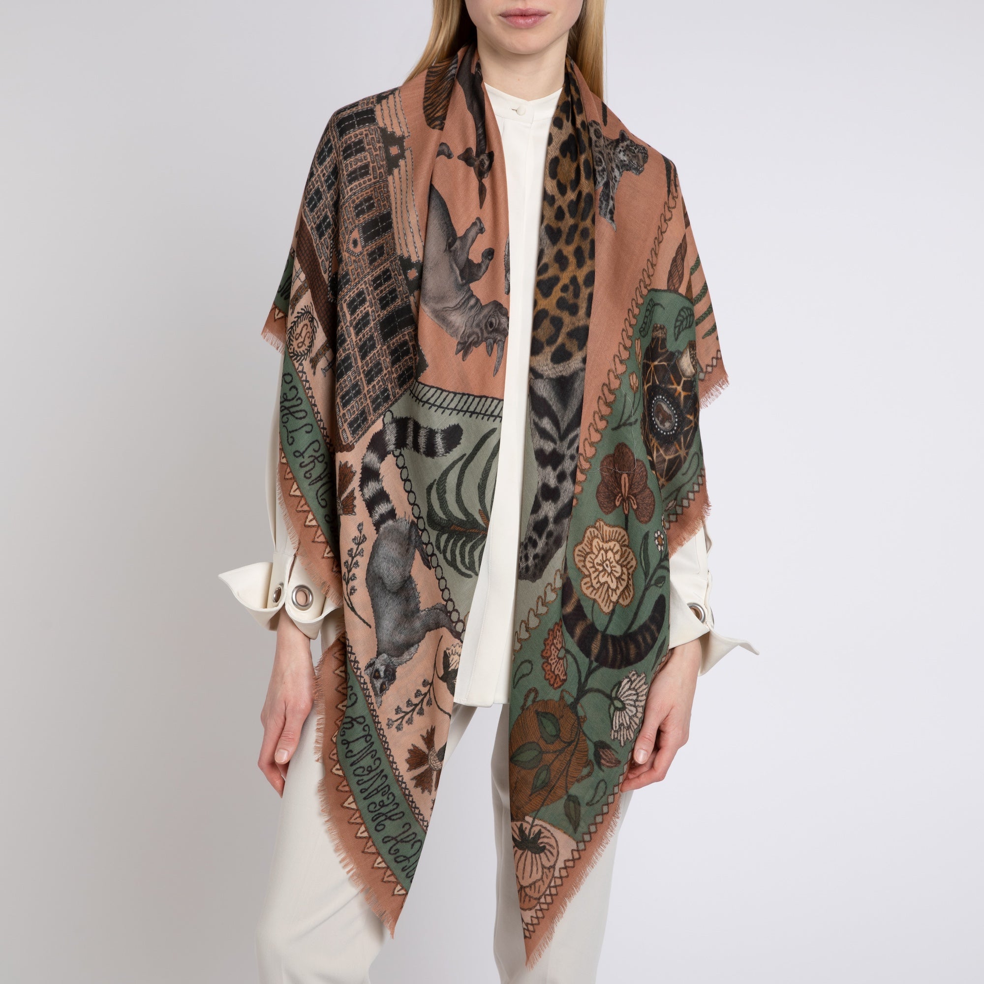 The Jaguar's Paradise Cashmere Shawl 135 – Sabina Savage