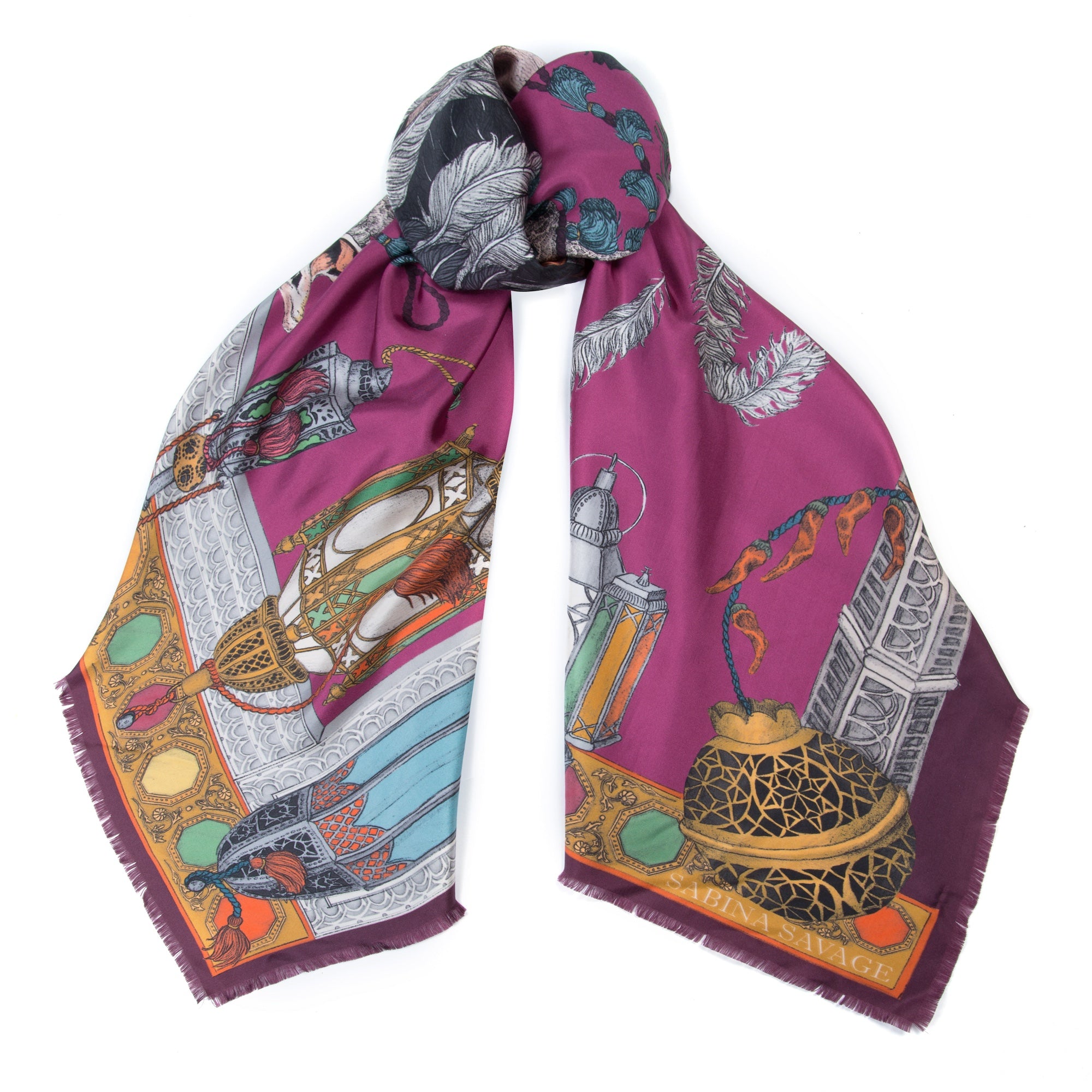 The Opulent Ostrich Silk Twill Shawl 135 – Sabina Savage