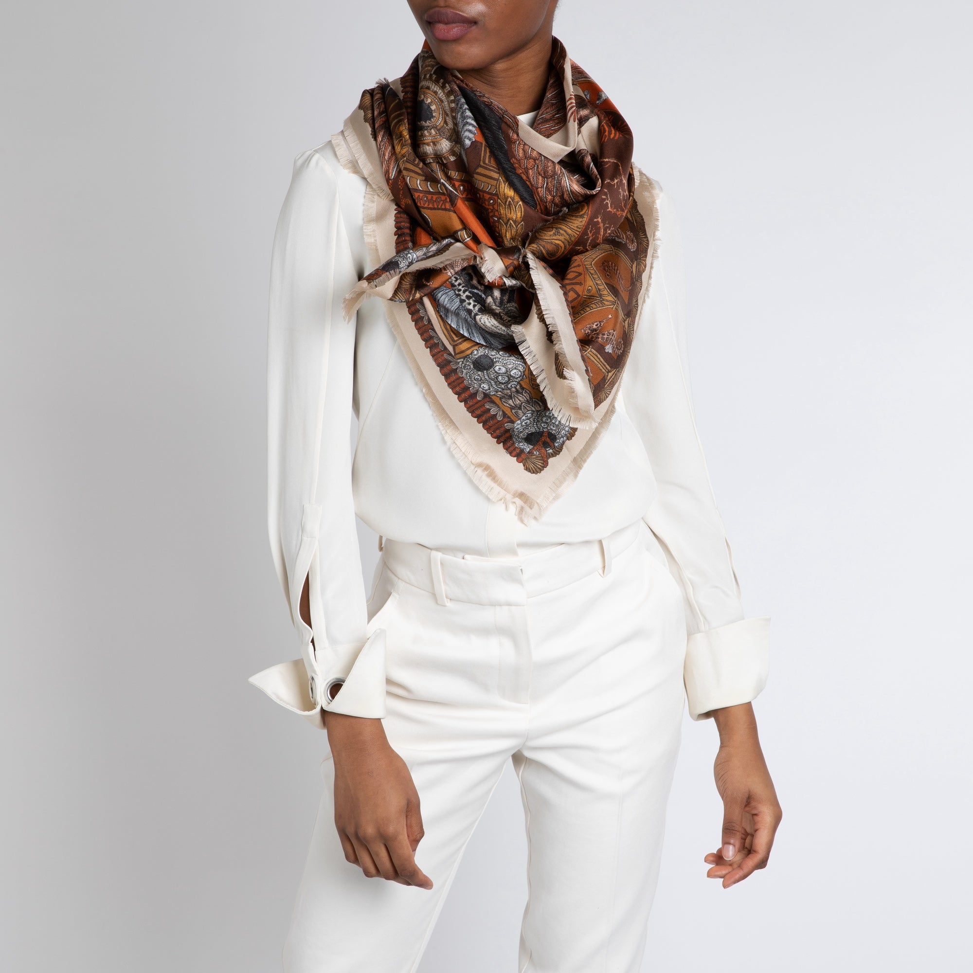 The Pelicans and The Sea Silk Twill Shawl 135 – Sabina Savage