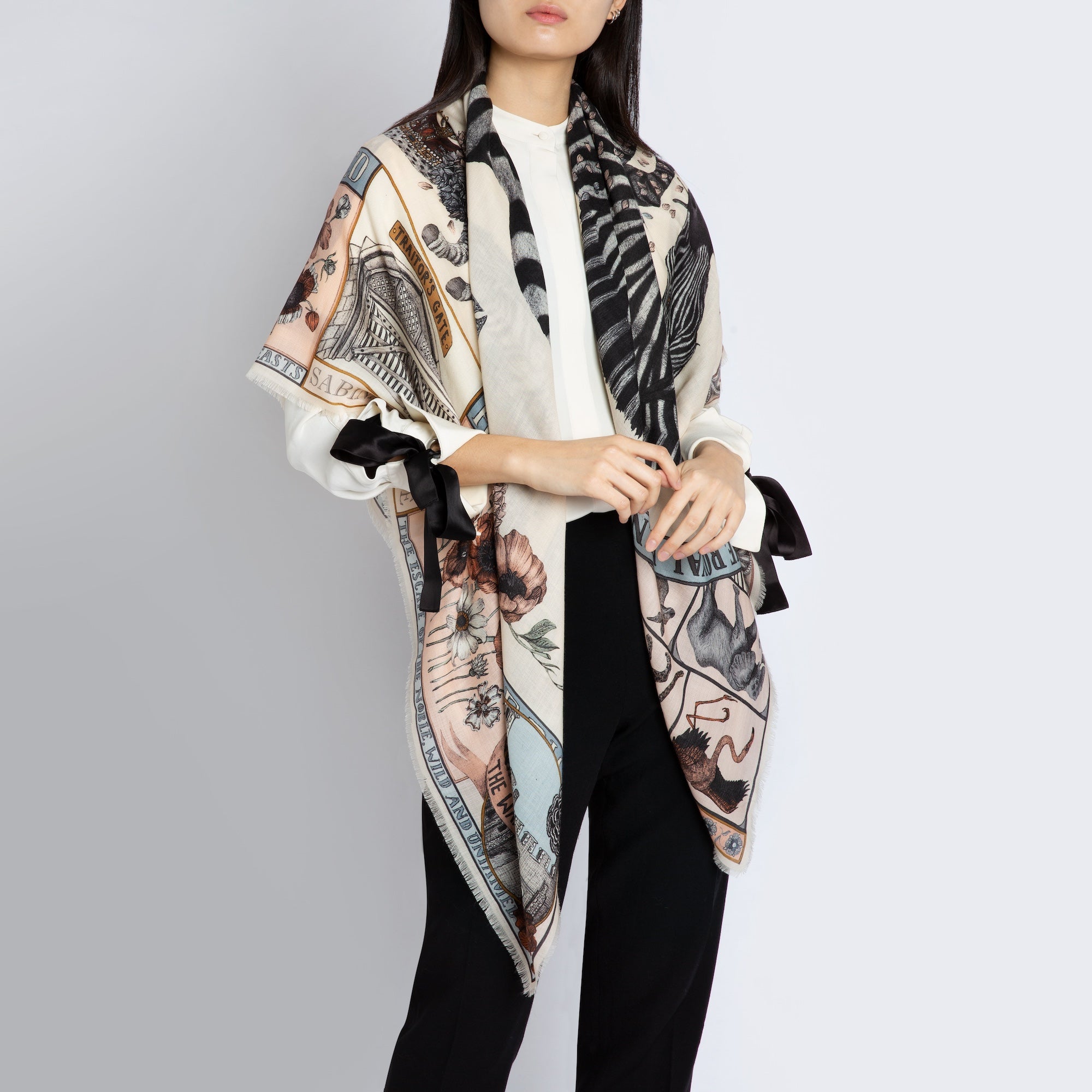 The Royal Striped Horses Cashmere Shawl 135 – Sabina Savage