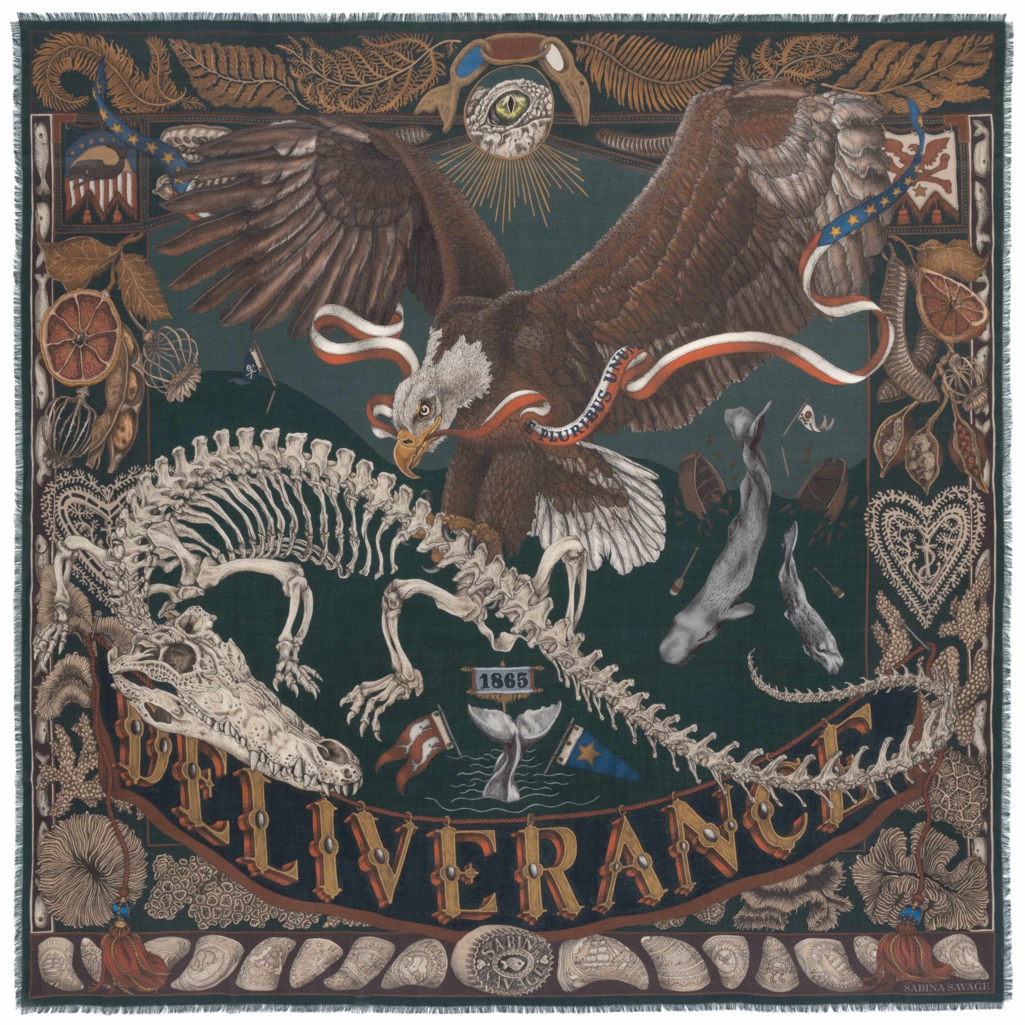 The Scrimshaw Skeleton Wool Silk Shawl in Kelp Canvas | Sabina Savage