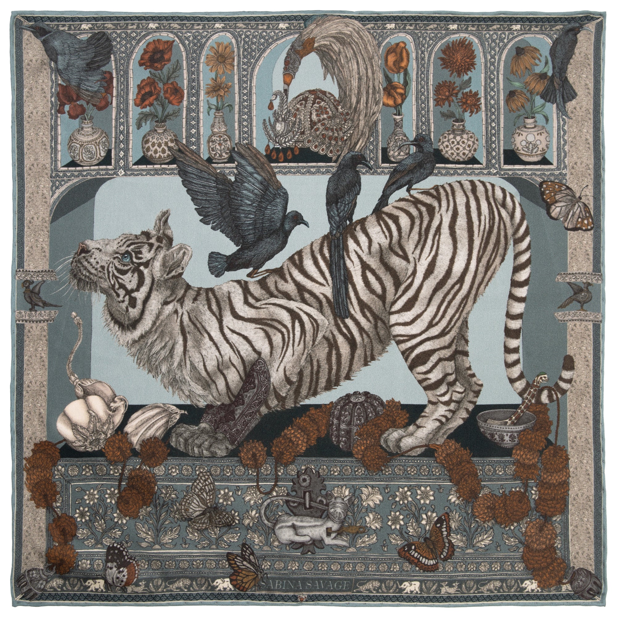 The Tiger Trap Silk Twill Scarf 42 – Sabina Savage