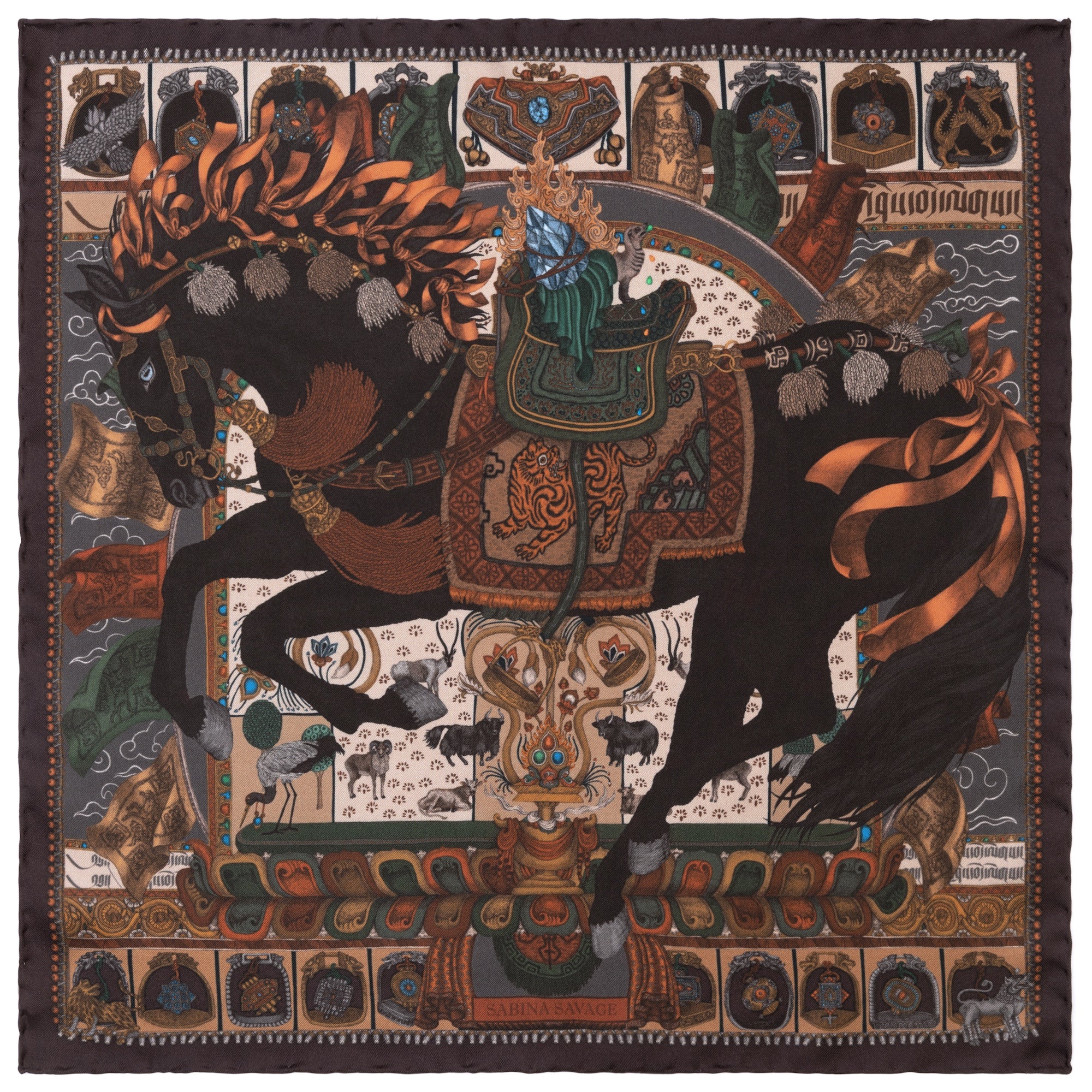 The Wind Horse Silk Twill Scarf 42 – Sabina Savage