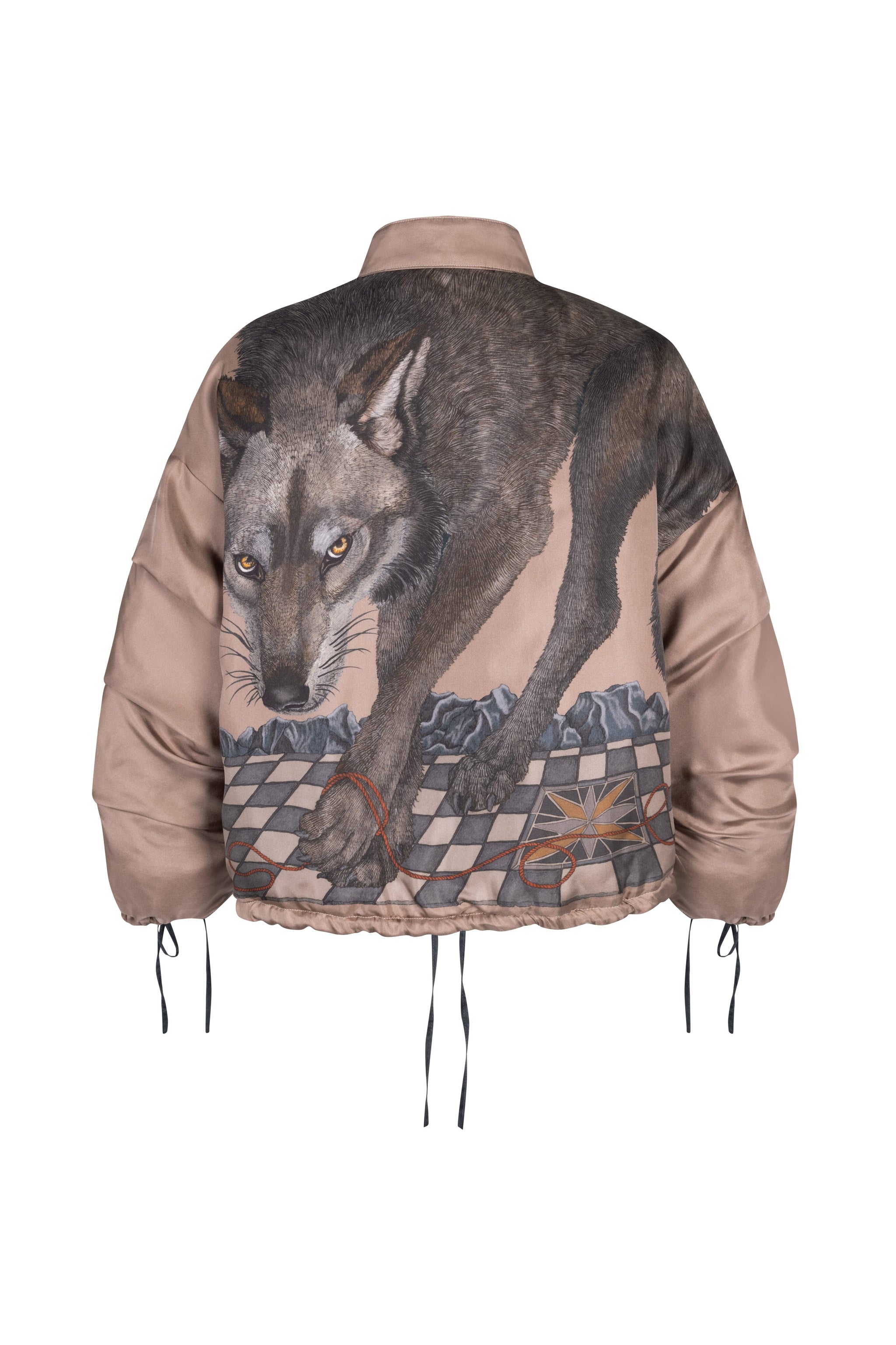 The Wolf You Feed Reversible Bomber Jacket in Gunmetal Gloaming
