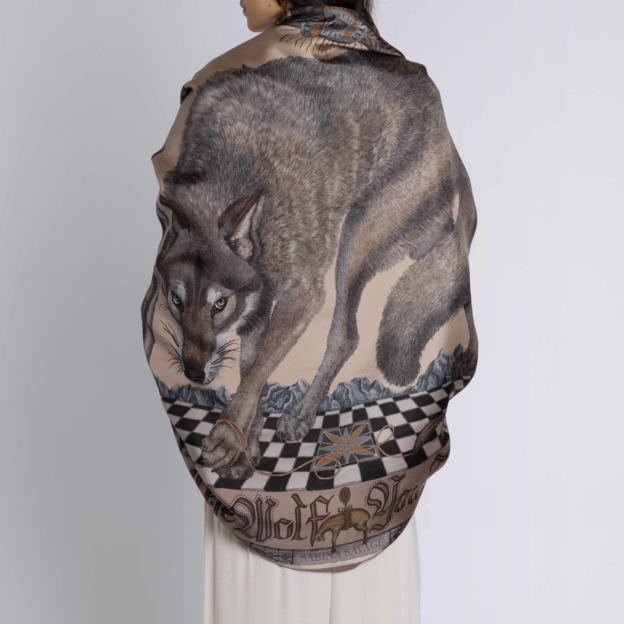 The Wolf You Feed Cashmere-Lined Stole in Desert Dawn | Sabina Savage