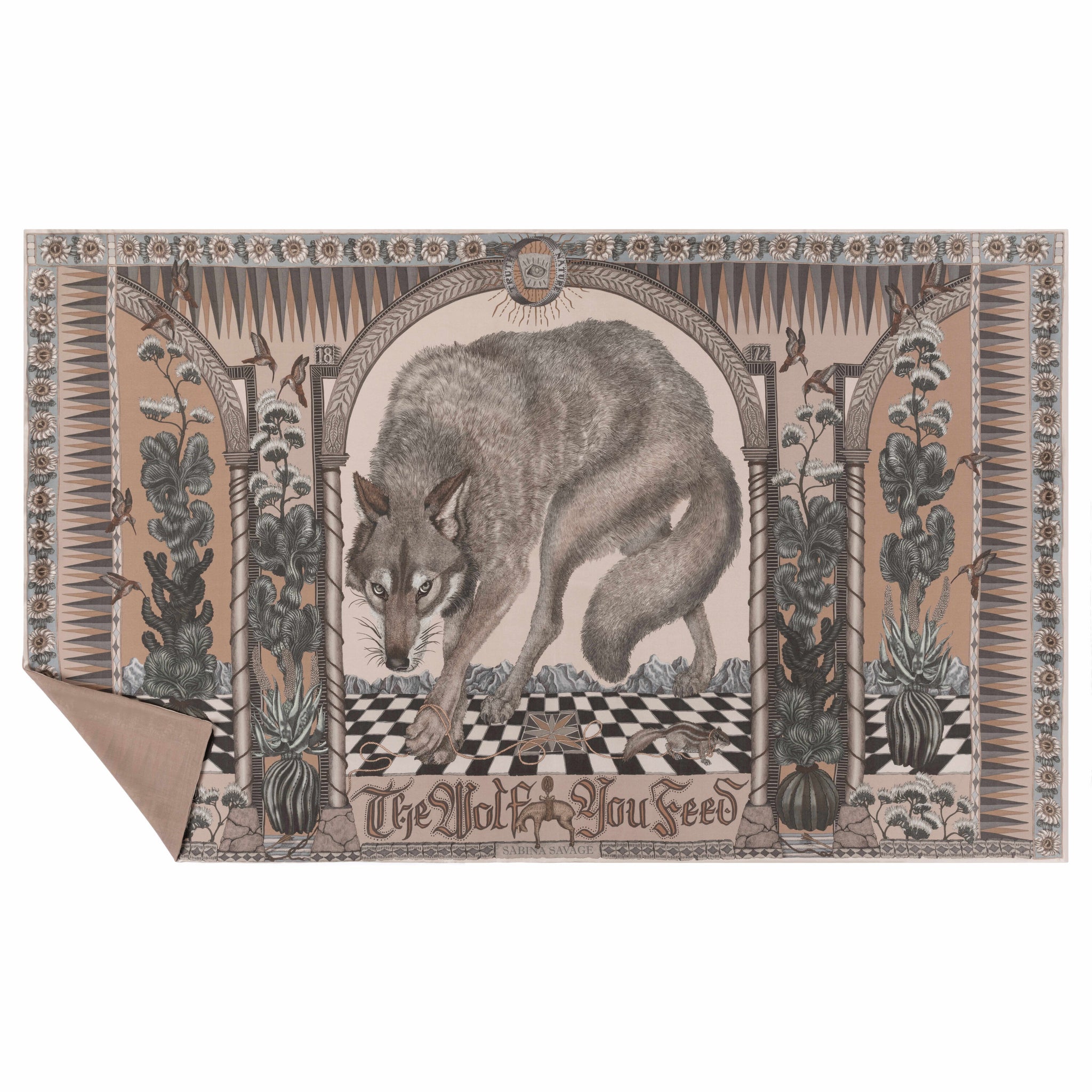 The Wolf You Feed Cashmere-Lined Stole in Desert Dawn | Sabina Savage