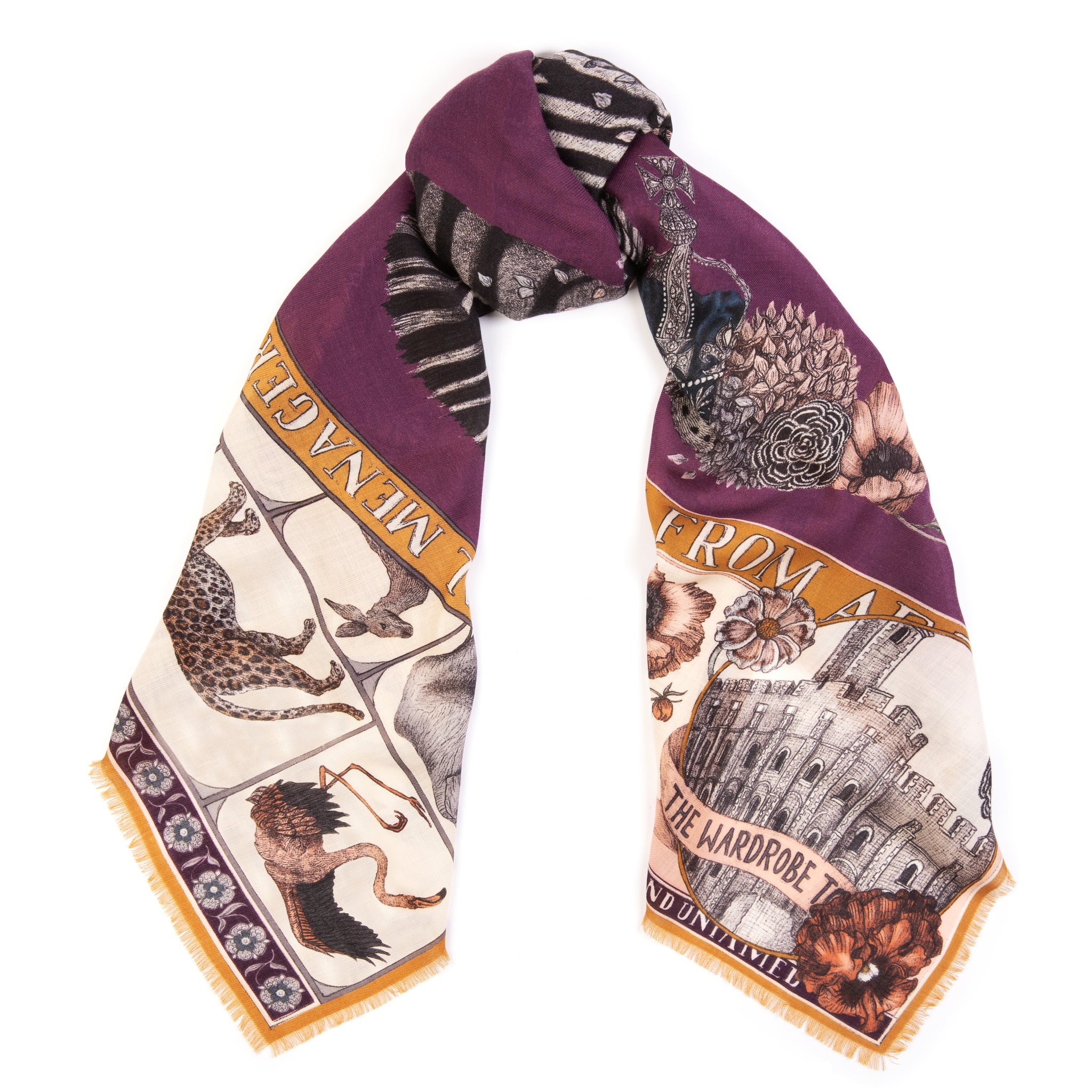 The Royal Striped Horses Cashmere Shawl 135 – Sabina Savage