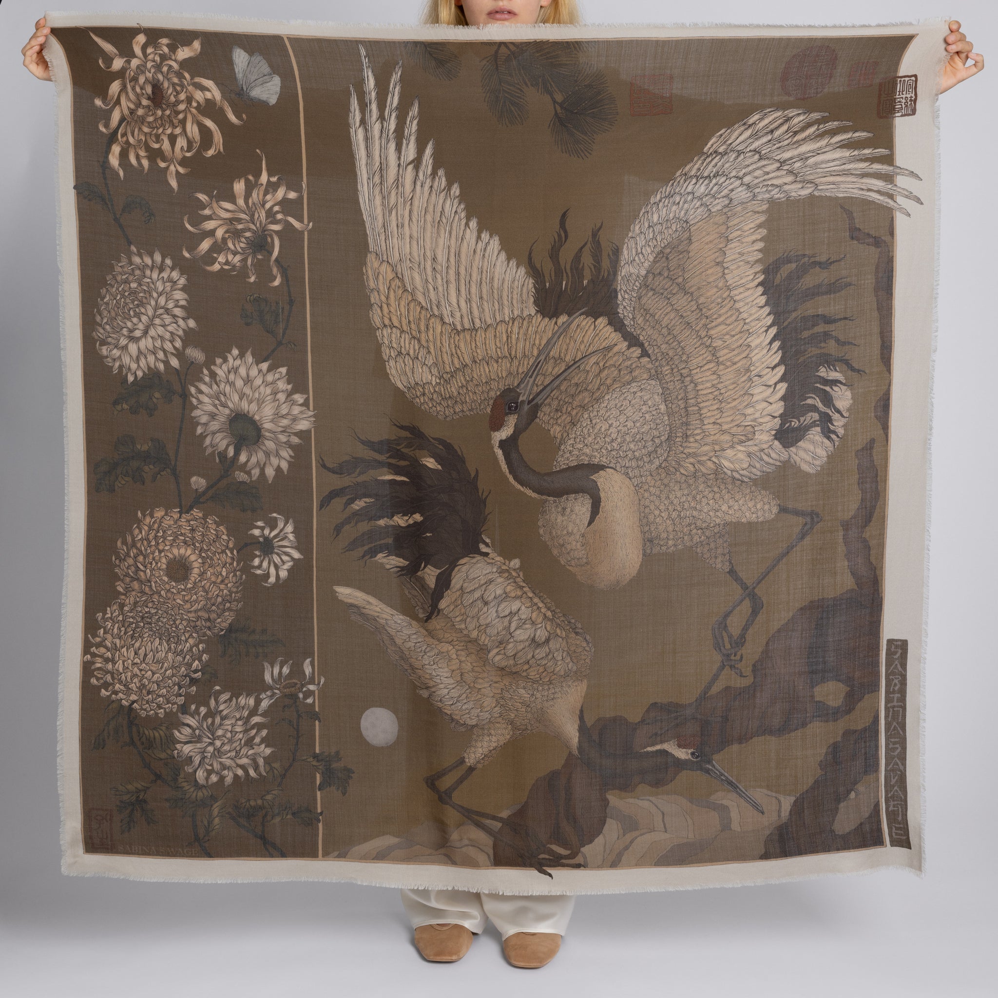 Wind Dancer, Heaven Caller Wool Silk Shawl 135 – Sabina Savage