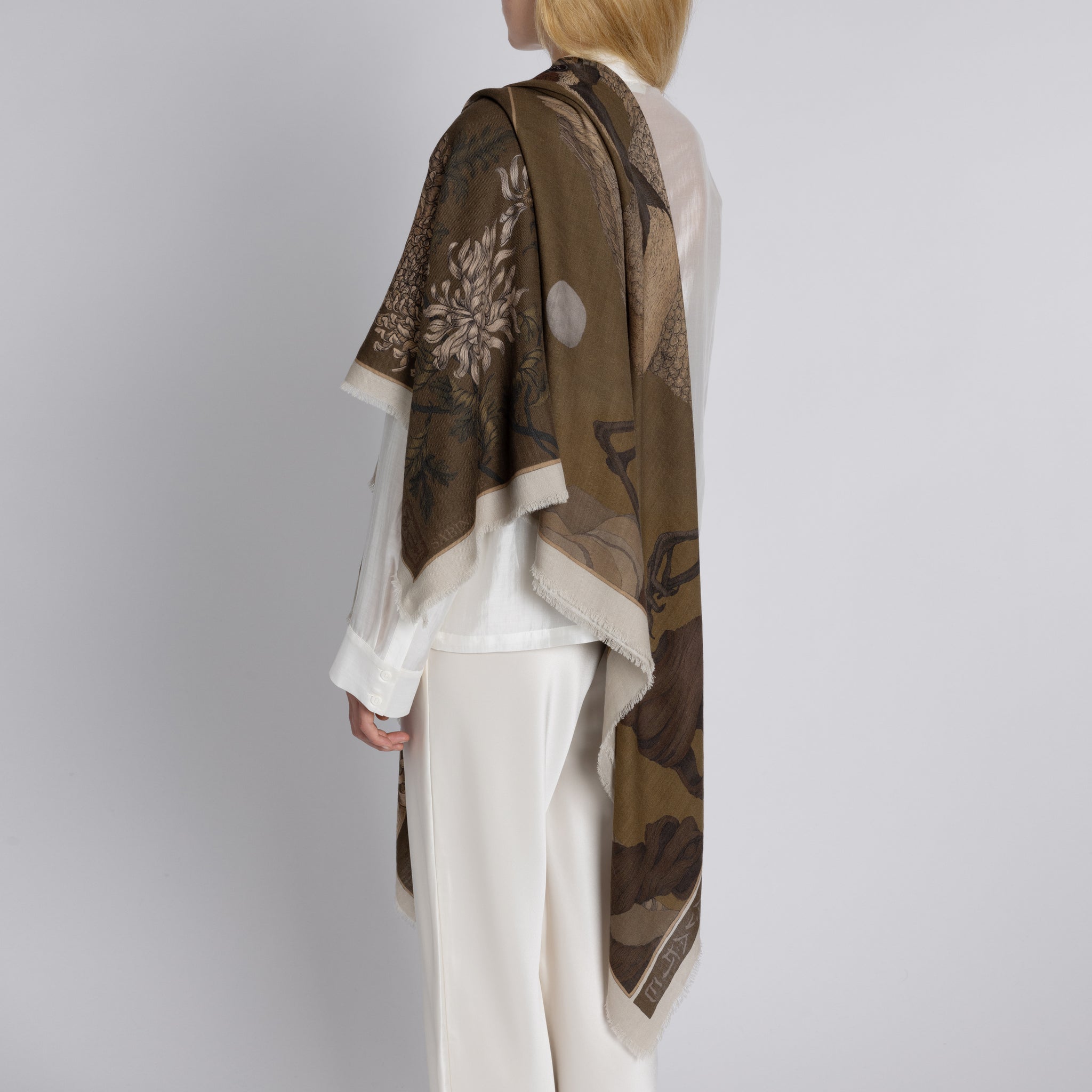 Wind Dancer, Heaven Caller Wool Silk Shawl 135 – Sabina Savage