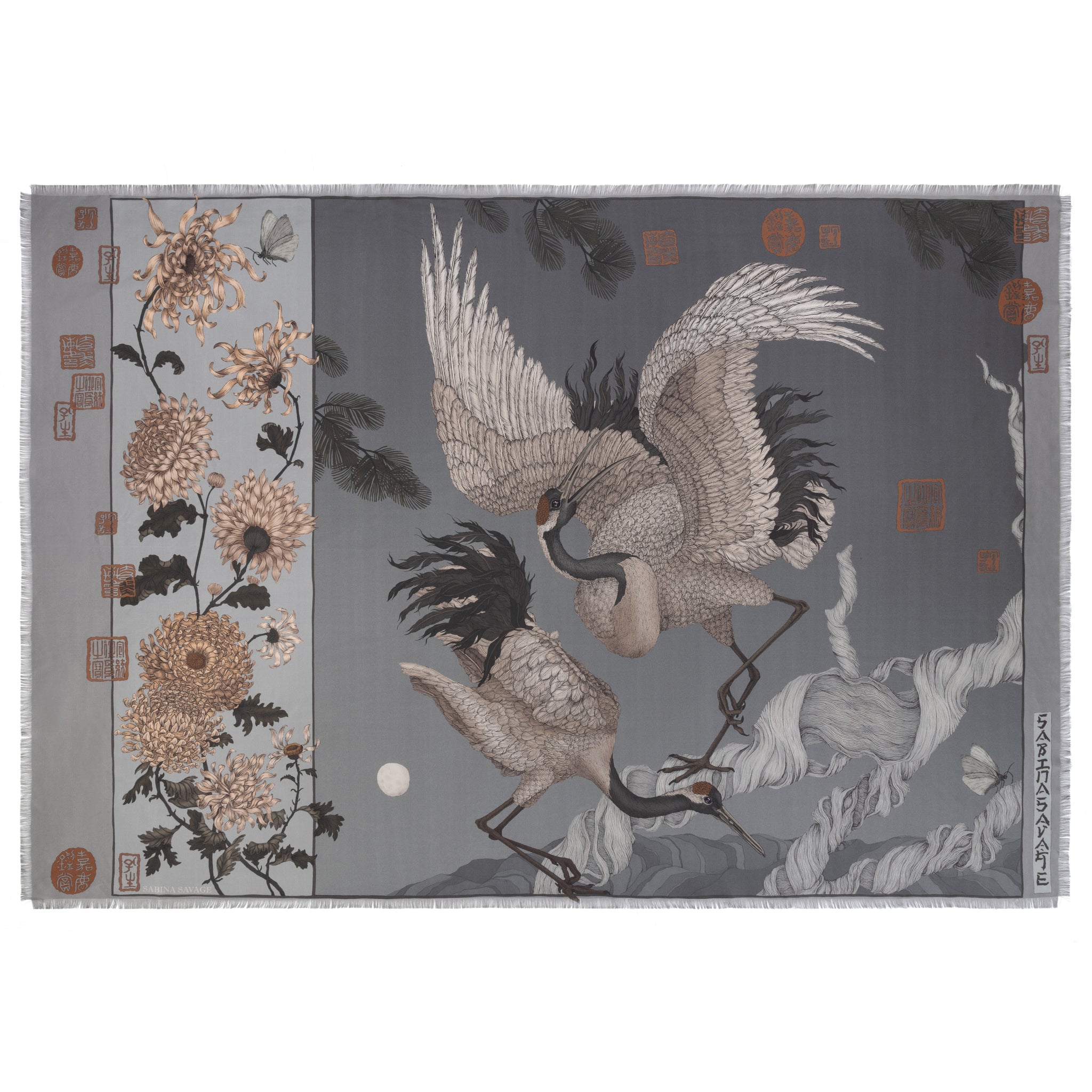Wind Dancer, Heaven Caller Silk Twill Rectangle – Sabina Savage
