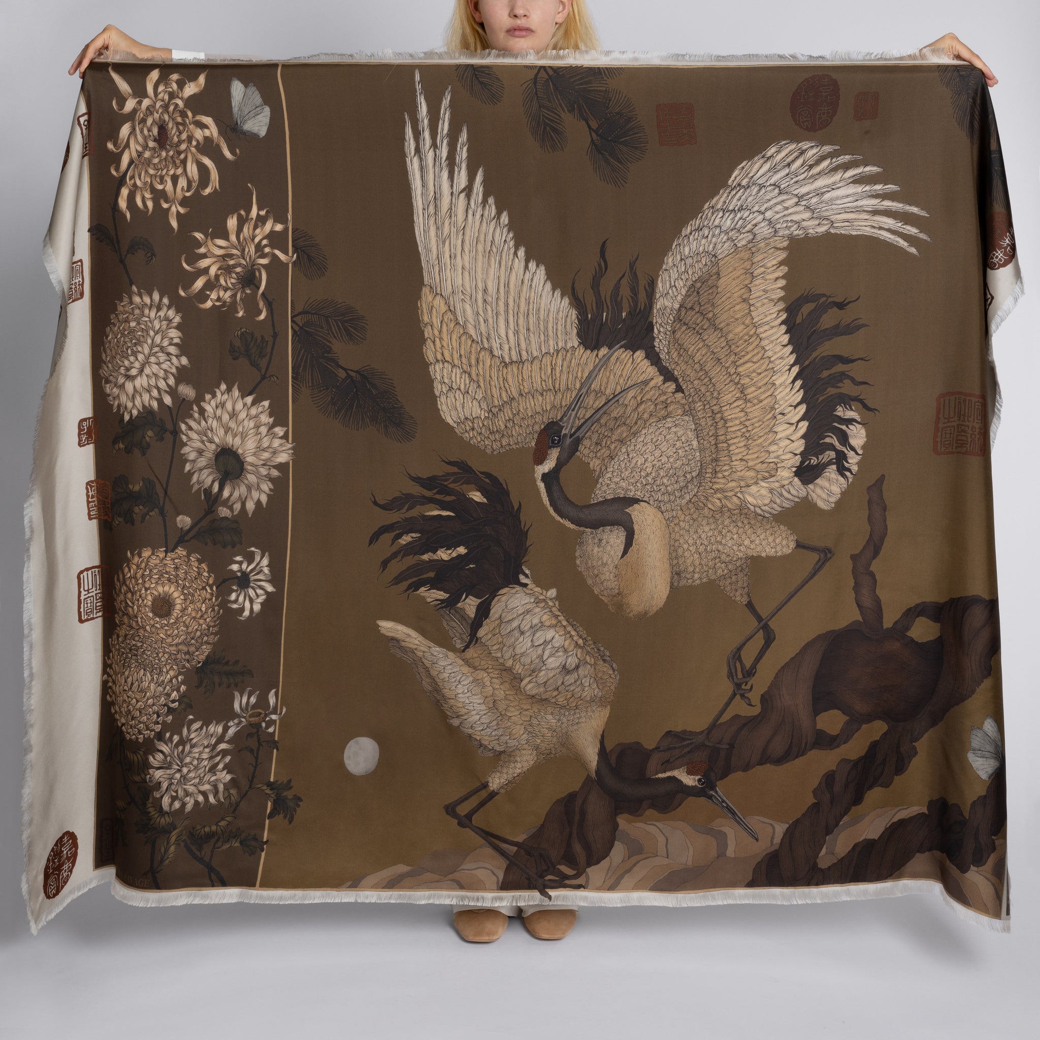 Wind Dancer, Heaven Caller Silk Twill Rectangle – Sabina Savage