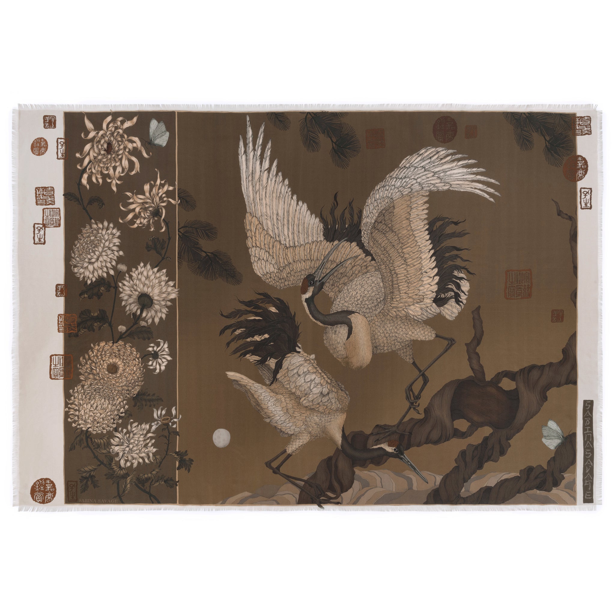 Wind Dancer, Heaven Caller Silk Twill Rectangle – Sabina Savage