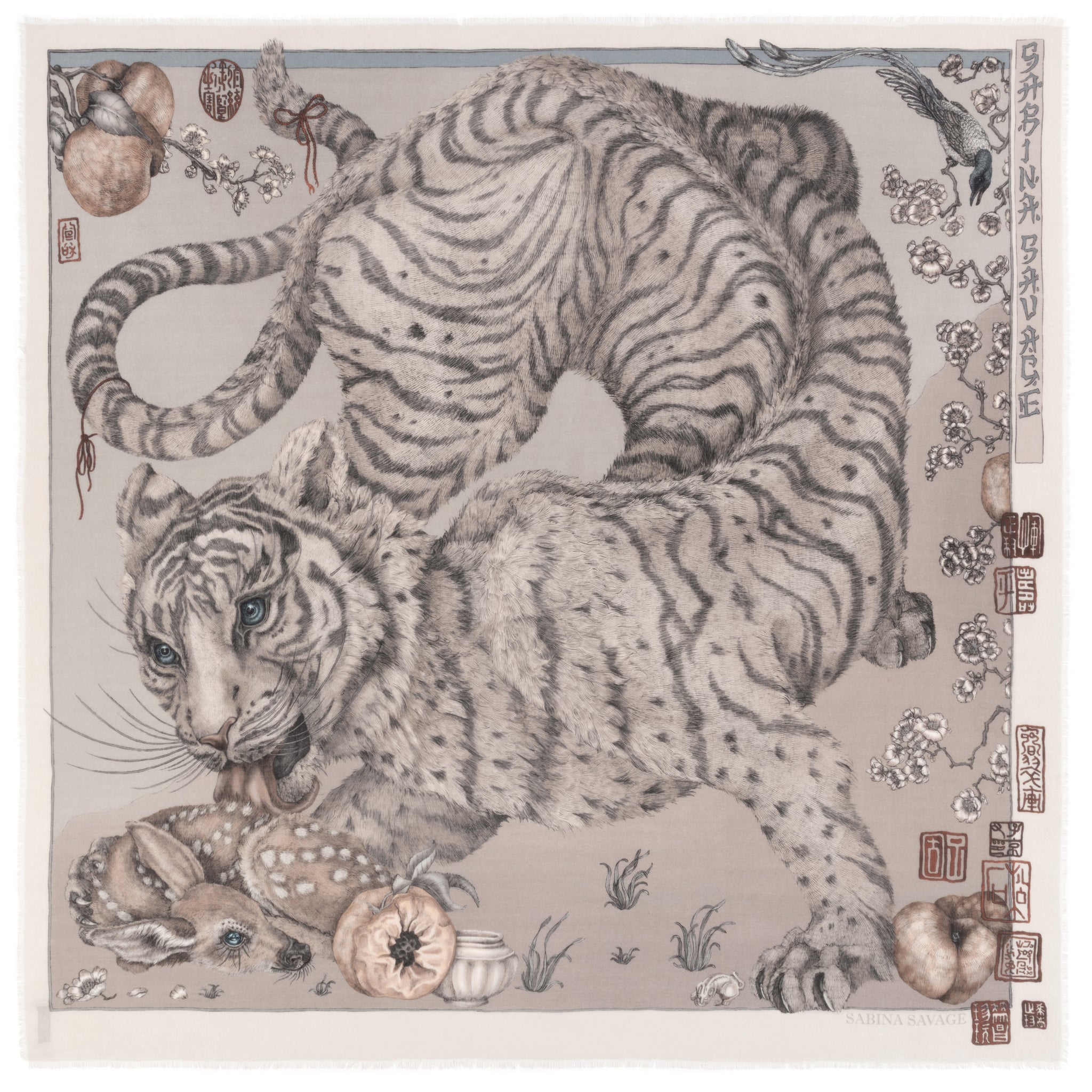 Zouyu, Cry The Deer Cashmere Shawl 135 – Sabina Savage