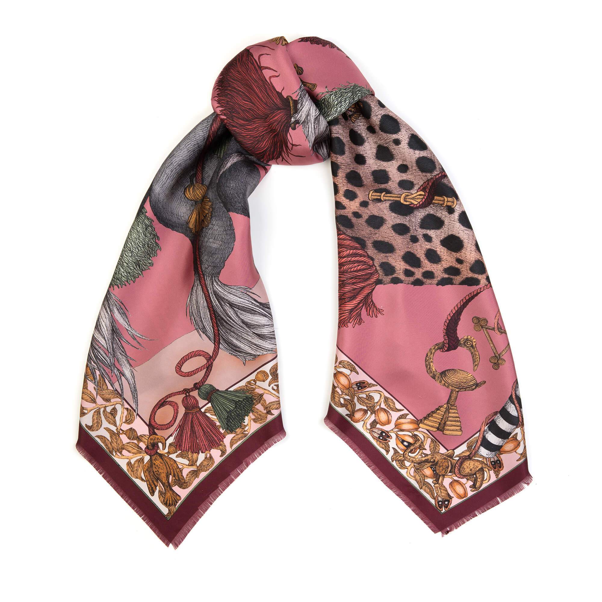 Floral Silk Twill Scarf in Multicoloured - Versace