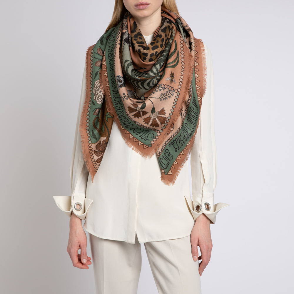 The Leopard's Bazaar Wool Silk Shawl 135 – Sabina Savage